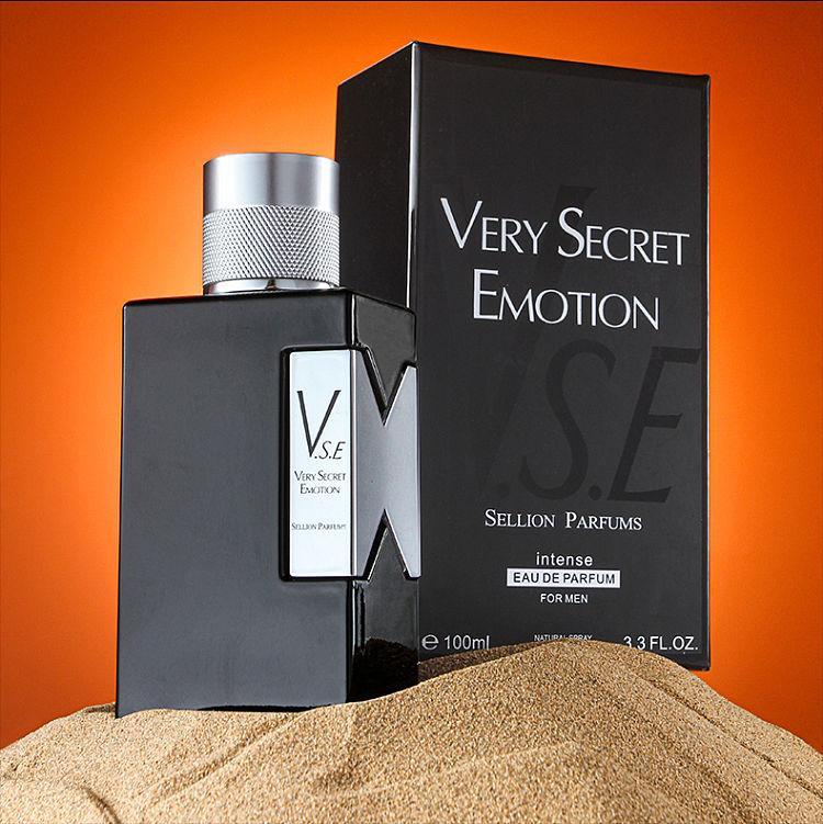 SELLION Parfum Very Secret Emotion (V.S.E.) Intense Black EDP 100ML - Men Perfume 4IN1 Gift Set