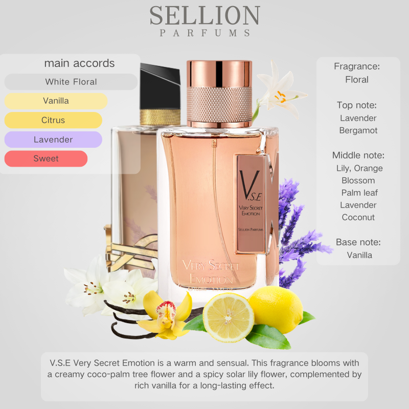 SELLION Parfum Very Secret Emotion (V.S.E) EDP 100ML - Men and Women Perfume