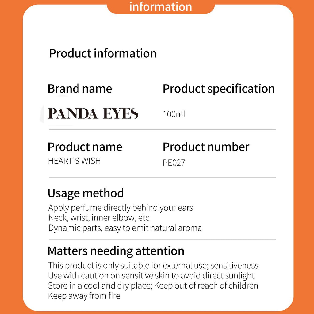 PANDAEYES Parfum Heart's Wish EDT 100ML - Women Perfume