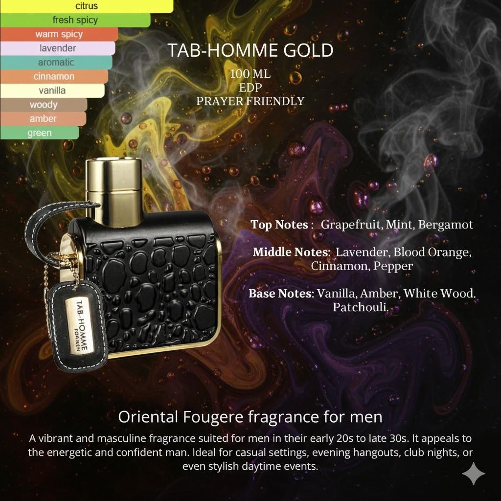 SELLION Parfum Tab-Homme Gold EDP 100ML - Men Perfume