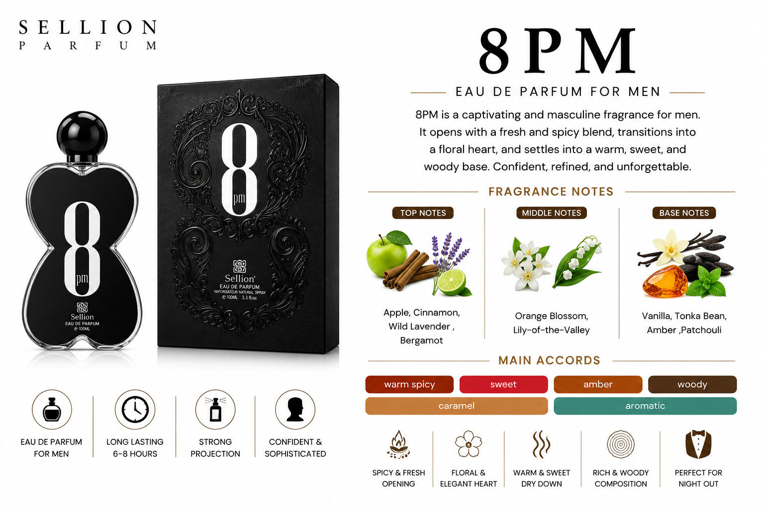 SELLION Parfum 8PM EDP 100ML
