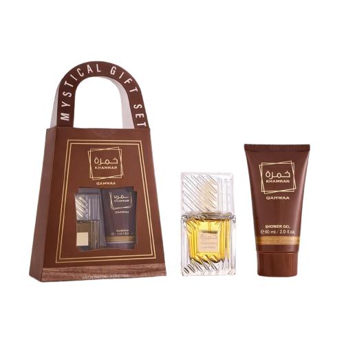 SELLION Parfum Artwork Black, Sunrise Black, Qaawah (30ML), Coconut Bodymist EDP 100ML - Men Perfume 4IN1 Combo Set