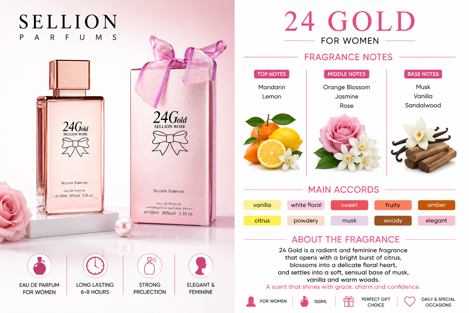 SELLION Parfum 24 Gold EDP 100ML