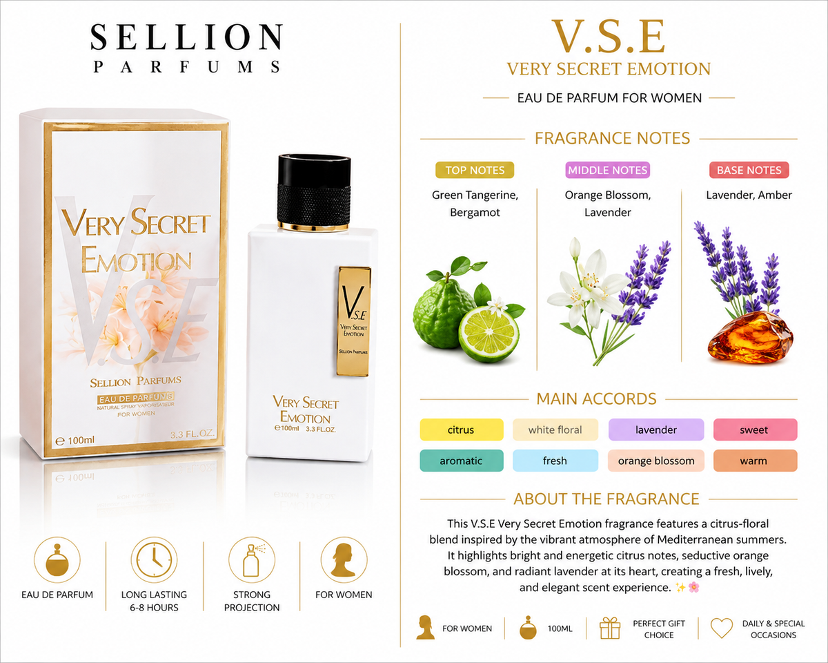 SELLION Parfum Very Secret Emotion (V.S.E) EDP 100ML
