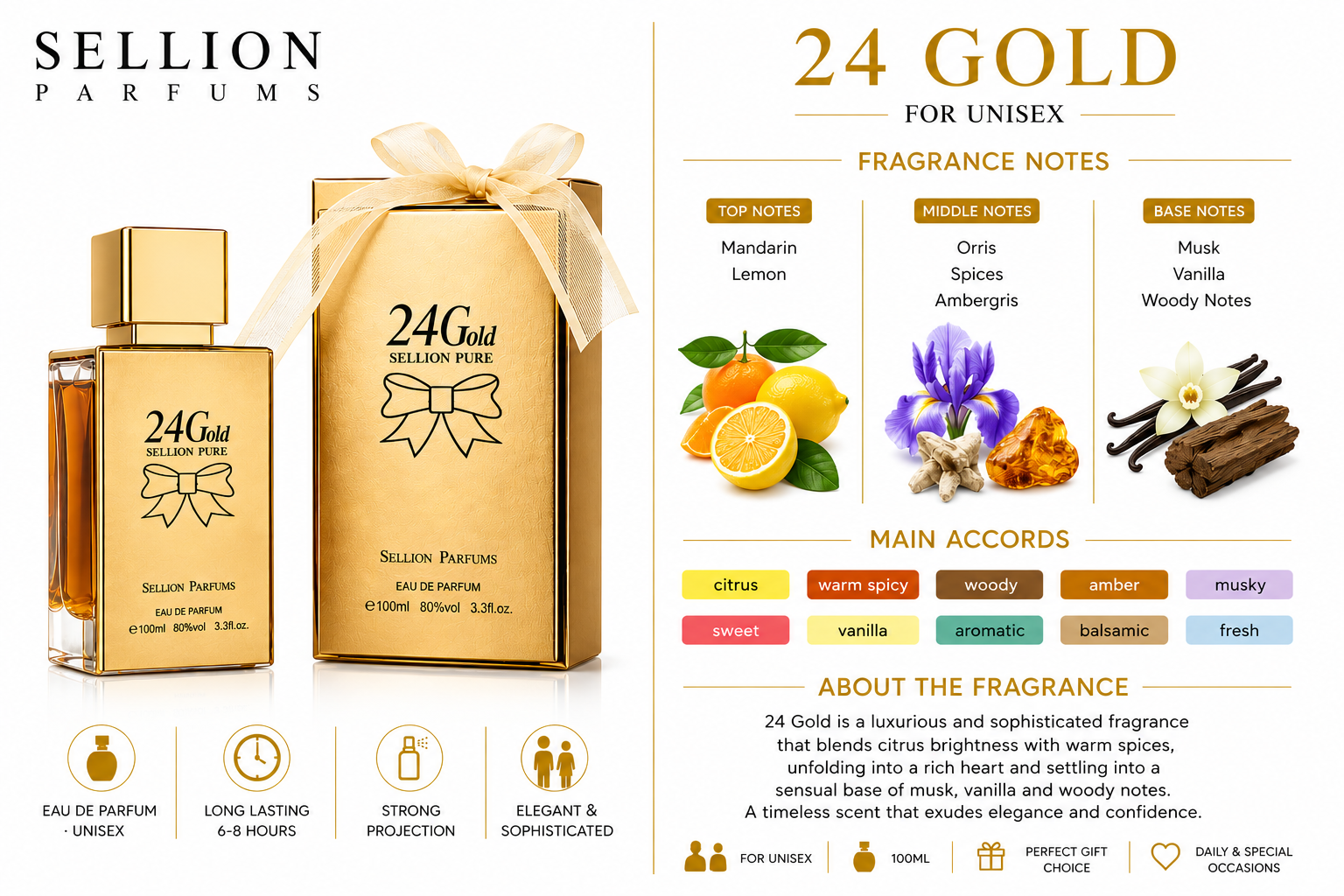 SELLION Parfum 24 Gold EDP 100ML